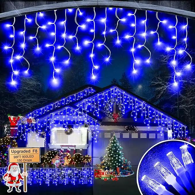 98FT 900LED F8 Upgraded Christmas Lights Decorations - 8 Modes Waterproof Outdoor Fairy String Lights With Memory and Timer - Plug-in for Holiday, Party, Wedding, Home, Roof by GreenHaven Gardens