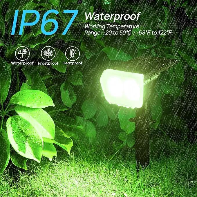 Consciot Solar Spot Lights Outdoor, 30 LEDs Waterproof Color Changing Solar Lights, 2 in 1 Adjustable Wall Lights, 10 Colors, D2D Modes Solar Landscape Spotlights for Garden Yard Walkway, 2 Pack by GreenHaven Gardens