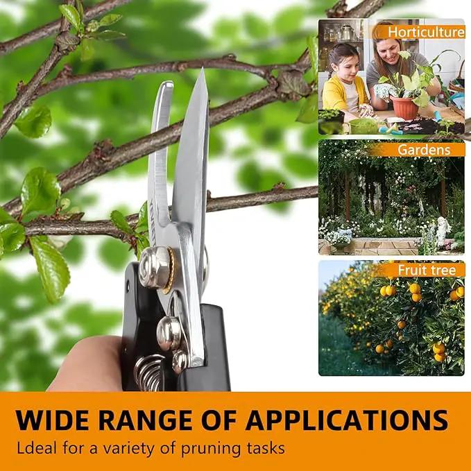 Pruning Shears, 8.5" Professional Garden Shears, SK5 Steel Hedge Clippers, Garden Clippers Handheld, Heavy Duty Garden Scissors Tools, Pruning Shears for Gardening Yard Roadside by GreenHaven Gardens