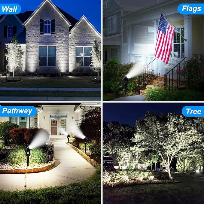 Solar Spot Lights Outdoor, 2-in-1 Solar Landscape Spotlights IP65 Waterproof 9.8ft Cable,Auto On/Off Outdoor Wall Lights for Garden Yard Driveway Porch Walkway Pool(6000K White) by GreenHaven Gardens