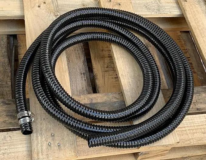 Sump Pump Hose 1 1/4 inch Id Pond Tubing Black Plastic Corrugated Strong Flexible Drain Water Hose 20Ft by GreenHaven Gardens