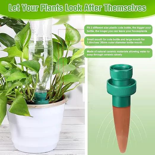 Patelai Terracotta Plant Watering Spikes Self to Use with Cola Bottles Houseplant Watering Stakes Automatic Irrigation System(25 Pack,Terracotta) by GreenHaven Gardens