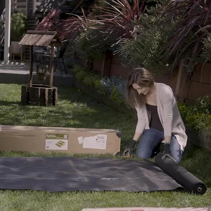 ECOgardener Premium 5oz Landscape Fabric, 3ft x 100ft Pro Garden Weed Barrier - Durable & Heavy Duty Weed Block Gardening Mat, Easy Setup & Superior Weed Control, Eco-Friendly & Convenient Design by GreenHaven Gardens