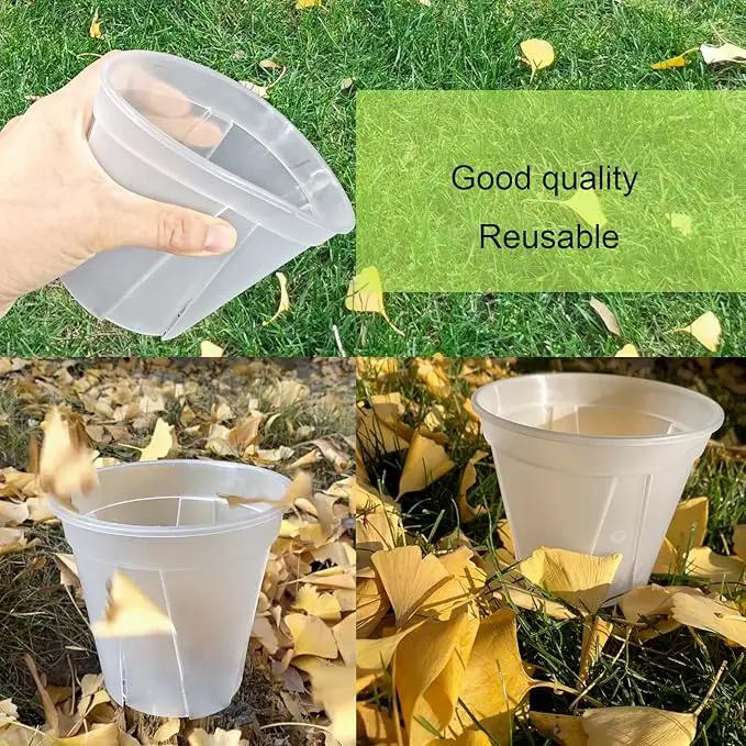 24 pcs 5/6 inch Clear Nursery pots for Plants,Thick Plastic Clear Plant pots with Drainage Holes and Saucers for Orchids,Succulents etc,Outdoor or Indoor use by GreenHaven Gardens