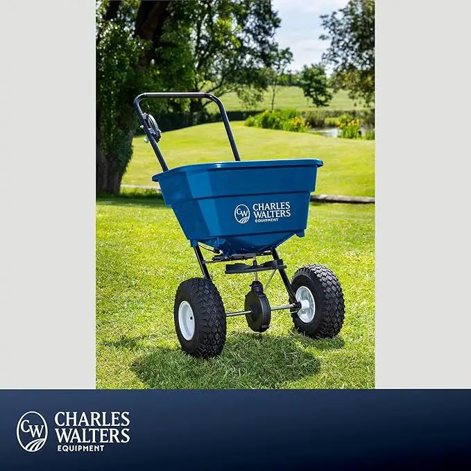 Charles Walters Equipment CW1500 Estate Style Broadcast Spreader for Spreading Fertilizer and More on Lawns, Sidewalks, and Driveways, 65lb Capacity, 31" x 32" by GreenHaven Gardens
