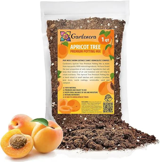 Premium Apricot Potting Soil Mix - Ideal Nutrient Blend for Growing Robust, Flavorful, and Bountiful Apricots - 1 Quart by GreenHaven Gardens