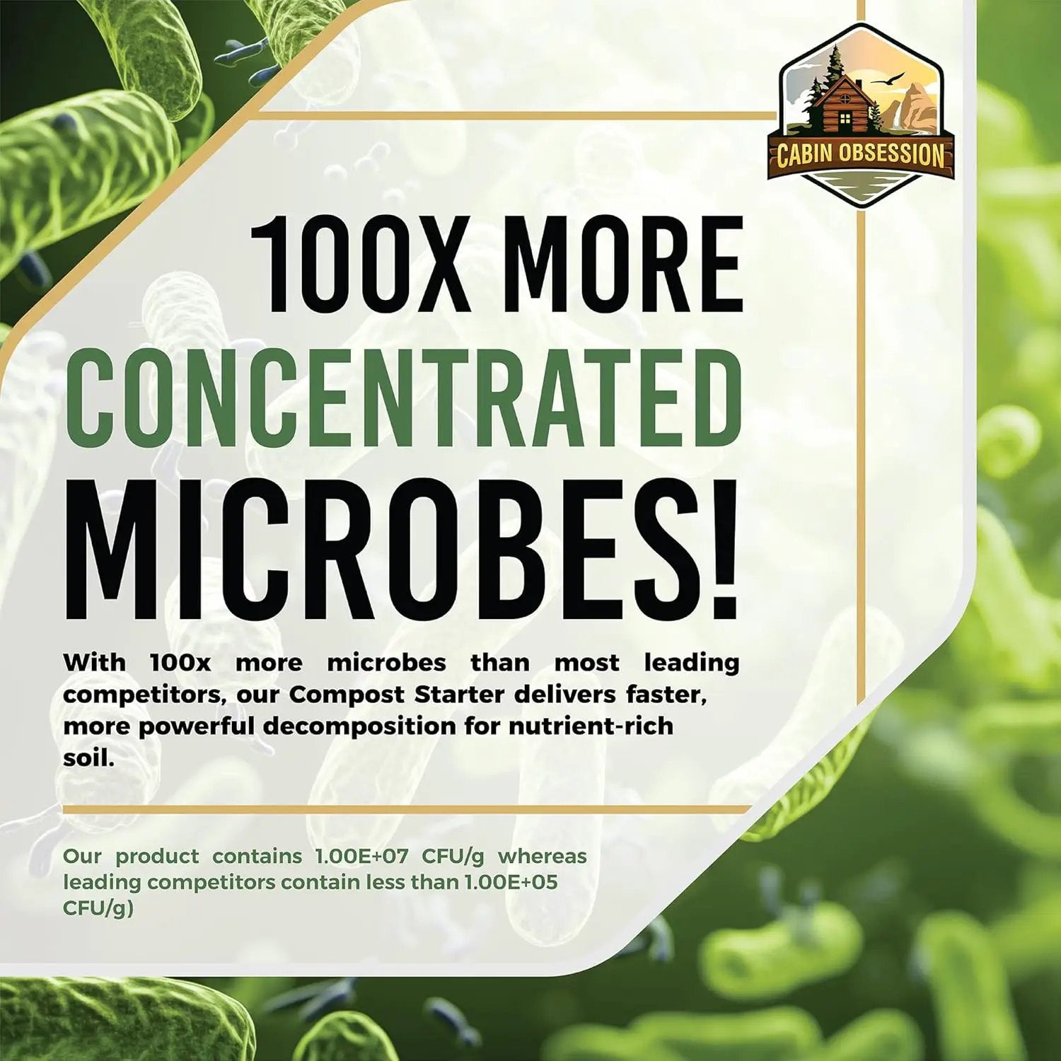 Compost Starter - 100x Concentrated All Natural Compost Accelerator for Countertop Kitchen Bin - Odor-Free, Fast-Acting Microbial Formula - Approximately 73 Scoops by GreenHaven Gardens
