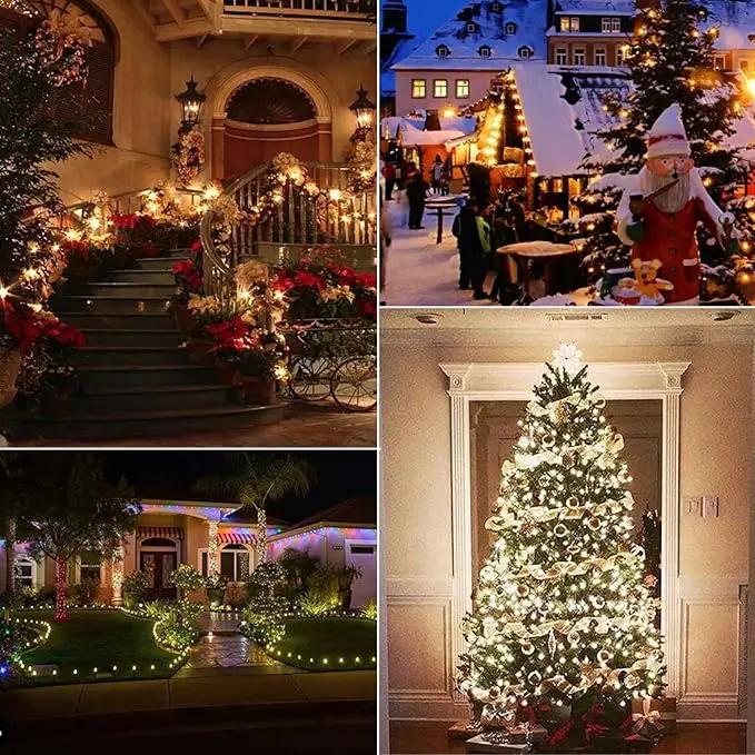 50FT C7 Clear LED Christmas String Lights Outdoor, Commercial Connectable Christmas Lights with 50+2 Bulbs(2 Spare), Hanging Christmas Tree Lights for Xmas Holiday Party Roofline Backyard Decor by GreenHaven Gardens