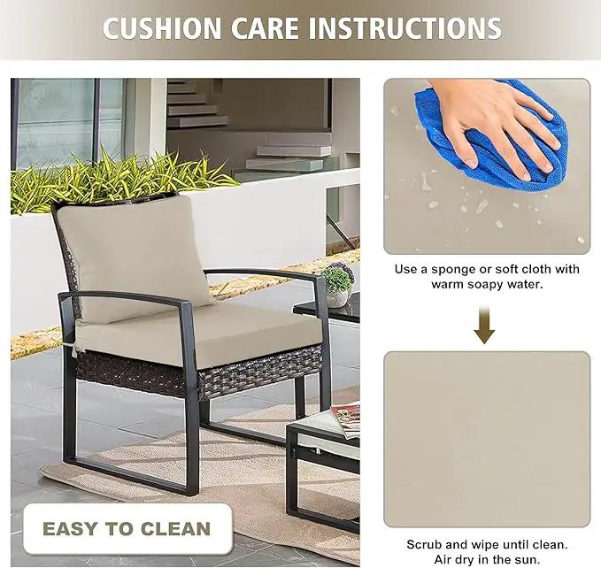19"x19" Outdoor Cushion for Patio Furniture – Water-Repellent & Fade-Resistant Patio Chair Cushion for Garden, Deck, or Porch – Cream by GreenHaven Gardens