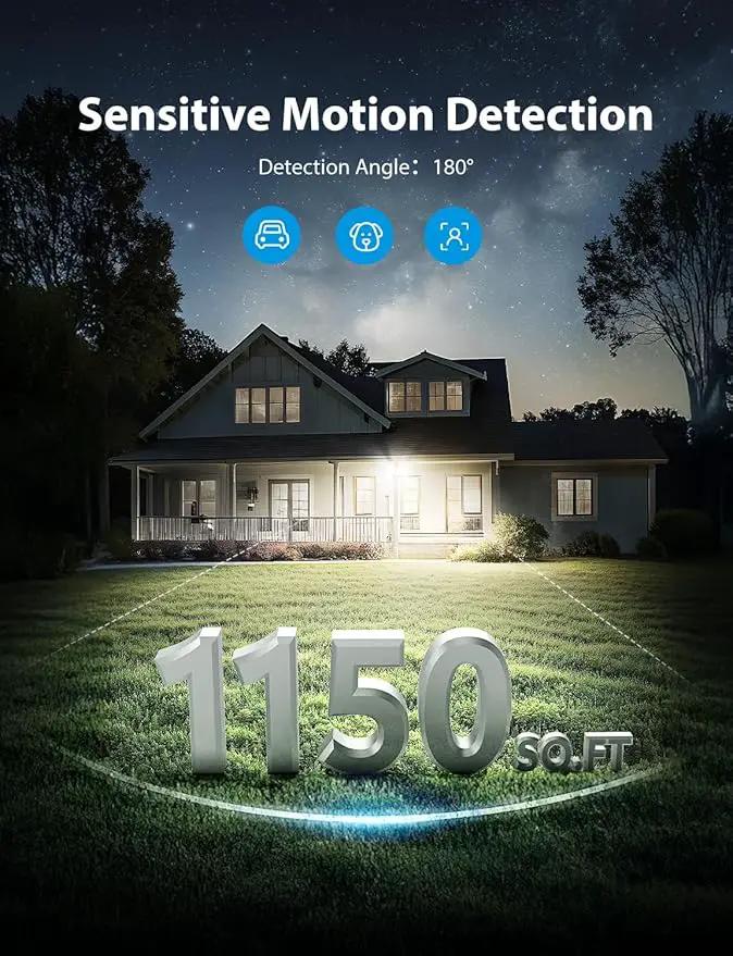 Onforu 32W 2 Head Motion Sensor Outdoor Lights, 3200LM 6500K LED Security Light, Dusk to Dawn, Motion Detector Light for Outside, IP65 Waterproof Flood Lights for Garage, Yard(Black) by GreenHaven Gardens