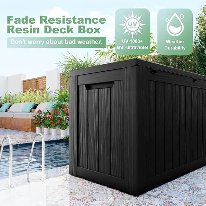 DRATO 80 Gallon Large Deck Box, Outdoor Storage Box for Patio Furniture, Patio Cushions, Gardening Tools, Pool Supplies 480lbs Weight Capacity,Waterproof Resin Storage Boxes by GreenHaven Gardens