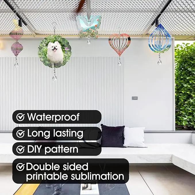 Sublimation Wind Spinner Blanks 8 Inch 4 Pack Wind Spinners Sublimation Blanks with Crystal Pendant Aluminum Metal Wind Spinners for Yard Garden Indoor Outdoor Window Porch Decoration（Heart by GreenHaven Gardens