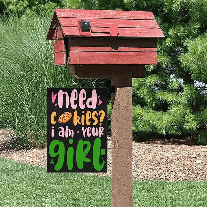 Scouts Girl Funny, Need I am Your Girl Seasonal Garden Flag 12x18 Double Sided Small Decorative Flag by GreenHaven Gardens