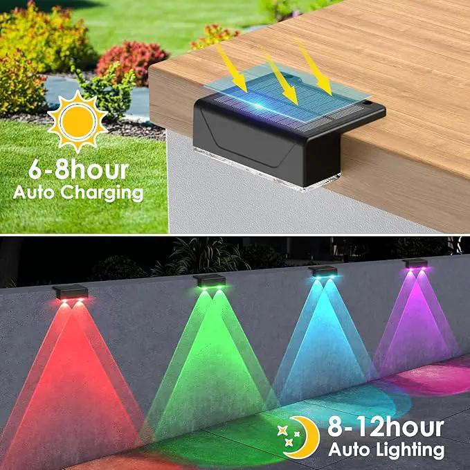 Derynome Solar Fence Lights Outdoor - Dusk to Dawn IP45 Waterproof Solar Garden Lights for Outside, Step, Backyard, Railing, Step, Patio & Wall (Color Change+7 Color, 12 Pack) by GreenHaven Gardens