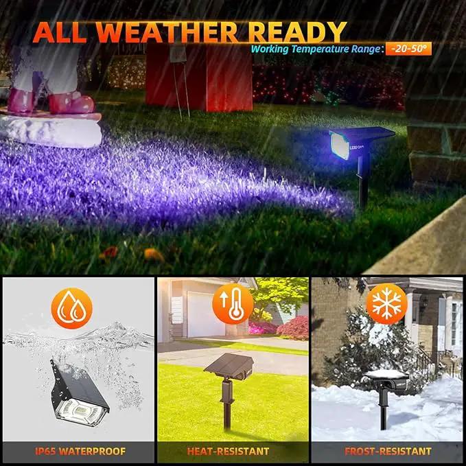 Solar Spotlights Outdoor,40 LEDs Color Changing RGB Landscape Path Lights,USB & Powered Multicoloured Spotlights,14 Colors Auto Cycling for Yard,Garden,2 Pack by GreenHaven Gardens