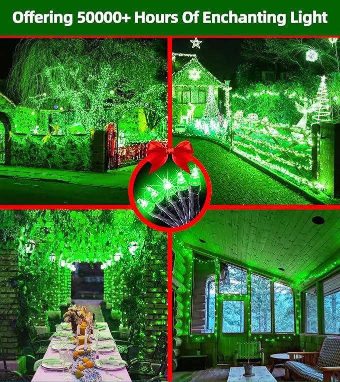 750 LED Outdoor Christmas Lights Decorations, 246ft Green Wire LED Christmas String Lights with Timer Memory, Twinkle Lighs for Indoor Outdoor Xmas Party Christmas Tree Wedding Garden Patio Green by GreenHaven Gardens