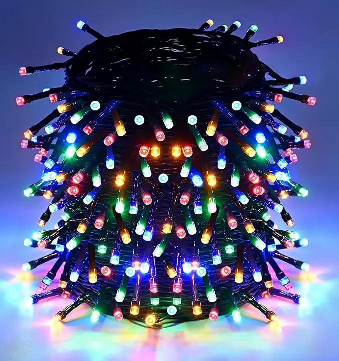 Outdoor String Lights, 600 LED 216Ft Christmas Light with Remote, 8 Lighting Modes, Powered Plug for Wedding Party Garden Tree Yard Indoor Decorations(216 Ft | Multi, 216 Ft) by GreenHaven Gardens