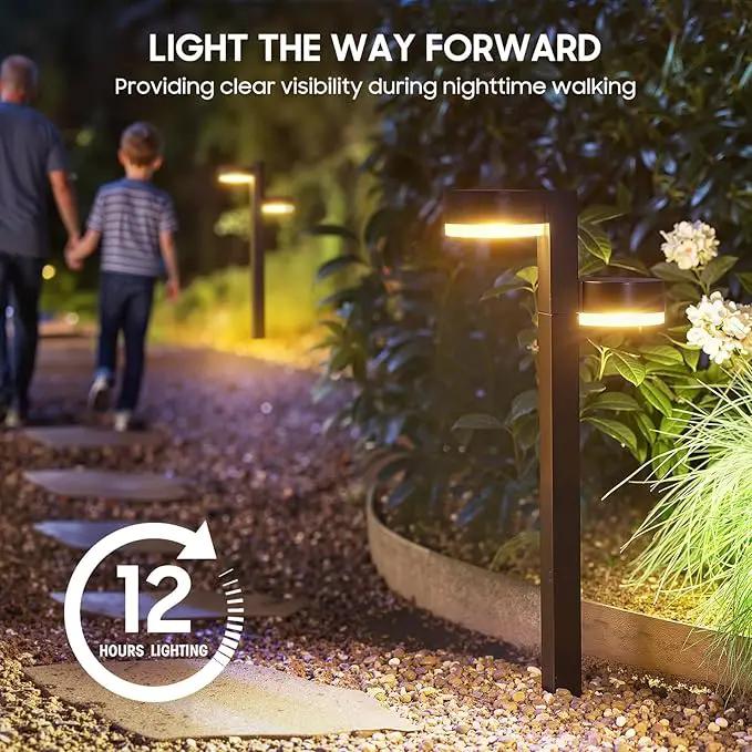 Solar Pathway Lights Outdoor, 6 Pack Dual-Head Solar Lights Outdoor Waterproof Super Bright Up to 12Hrs, Auto On/Off Garden Light for Yard Patio Path Walkway Driveway Outside Decor by GreenHaven Gardens