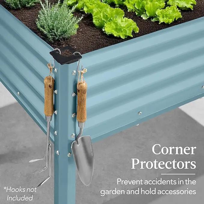 Best Choice Products 48x24x30in Galvanized Raised Garden Bed, Metal Elevated Planter Box, Vegetable Garden for Backyard, Patio, Balcony - Mist Blue by GreenHaven Gardens