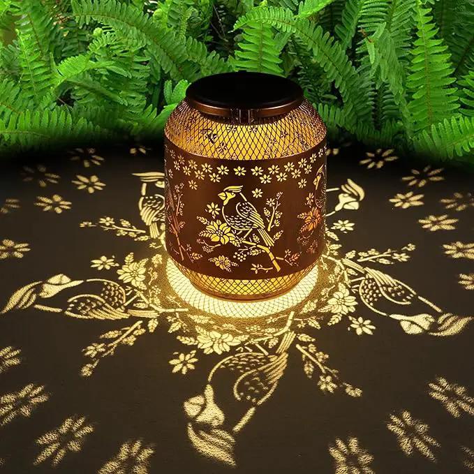 Solar Lanterns Outdoor Waterproof Christmas Birthdays Gifts for Women Mom Grandma Butterfly Garden Decor Metal Hanging Solar LED Lights for Patio(Red Bird) by GreenHaven Gardens