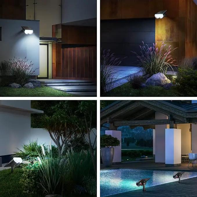 Consciot 16 LEDs IP67 Waterproof Outdoor Solar Spot Lights, Auto On/Off Adjustable for Garden Yard Pathway, 2-in-1 Wall Lights (Cool White, 2 Pack) by GreenHaven Gardens