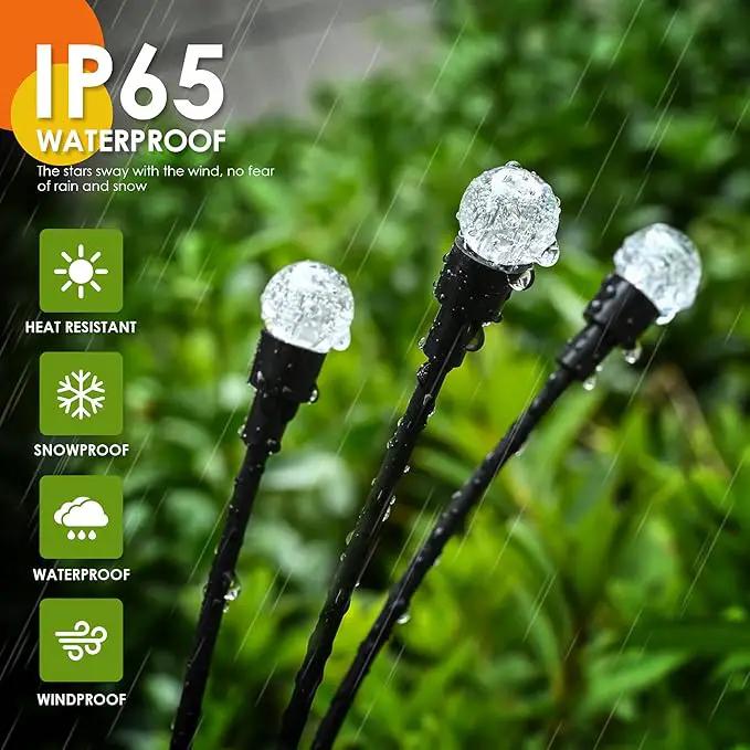 10 LED Solar Garden Lights, 6 Pack Solar Firefly Lights Outdoor Waterproof, Solar Crystal Ball Swaying Lights, Firefly Garden Lights Solar Outdoor (Warm White) by GreenHaven Gardens