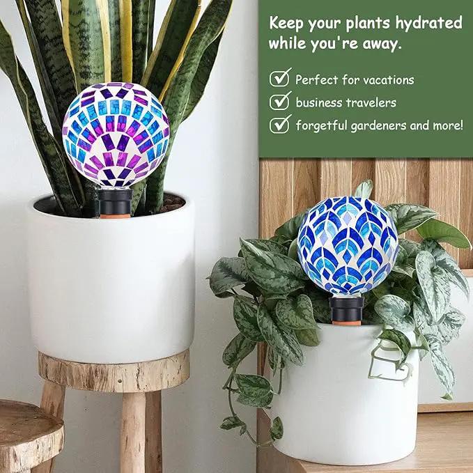Plant Watering Globe Large Self Watering Globes 2 Pack for Indoor Outdoor Plants Self Watering Planter Insert Watering Devices for Plant Lover Gifts by GreenHaven Gardens