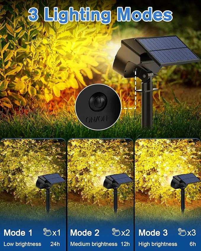 Fabrito Solar Spot Lights Outdoor 136 LEDs, Large Area Lighting Solar Lights Outdoor, 6 Pack IP65 Waterproof Landscape Spotlights Auto On/Off for Yard, Garden, Pathway, Plants,Tree (Warm White) by GreenHaven Gardens