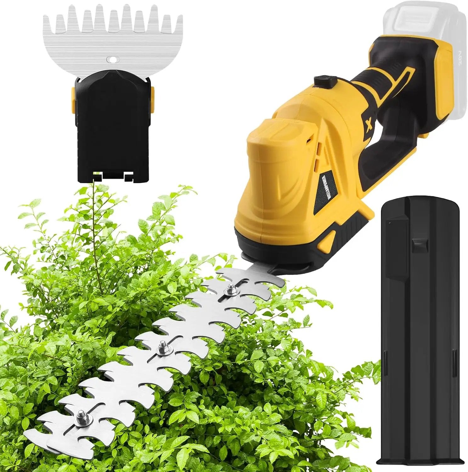 Cordless Hedge Trimmer, Grass Trimmer, 2 in 1 Handheld Electric Bush Trimmer Compatible with Dewalt 20v Battery (No Battery), Grass Trimmer, Bush Trimmer & Grass Shears by GreenHaven Gardens