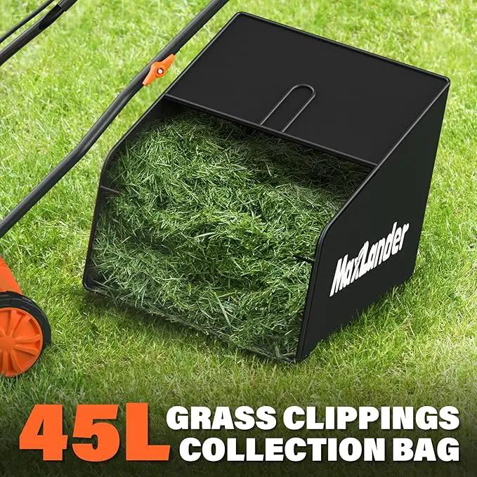MAXLANDER 15” 13 Amp Electric Dethatcher and Scarifier, 2-in-1 Lawn Dethatcher with 5-Position Depth Adjustment, 45L Removable Collection Bag, Airboost Technology Increases Lawn Health by GreenHaven Gardens