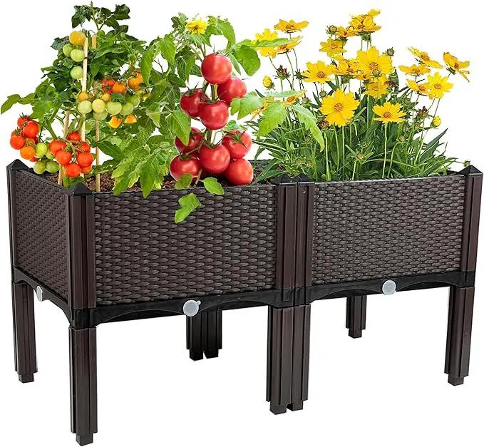 Raised Garden Bed with Legs Planters for Outdoor Plants pots Elevated Garden Boxes Garden Patio Balcony Deck to Planting Flowers Vegetables Tomato and Herbs by GreenHaven Gardens