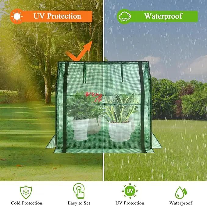 U'Artlines Portable Mini Greenhouse Small Green House with Waterproof Pad 36x18x33 Inch Plant Cover Tent for Garden Small Plants Indoor Outdoor, Green PE by GreenHaven Gardens