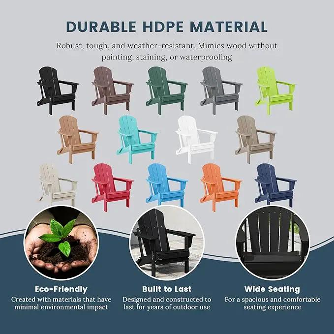 Westin Outdoors Laguna WO Home Outdoor Adirondack Folding Chair Lounger Seat Traditional Retro Home Furniture for Beach, Balcony, Backyard, Lawn, Patio, Pool, Deck, Garden (Black) by GreenHaven Gardens