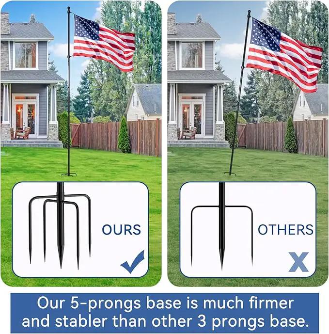 ZMTECH 10 FT Flag Pole with American Flag in Ground, Extra Thick Flag Pole Kit for Yard,Windproof Ground Flag Poles for Outside House Residential or Commercial（1 PACK） by GreenHaven Gardens