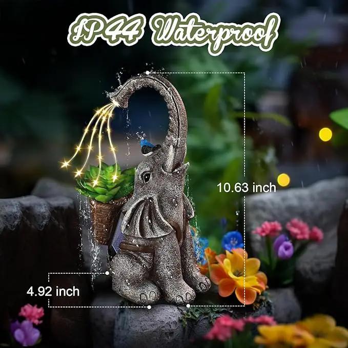Eletorot Solar Elephant Garden Statues Lights: Garden Decor Elephant Figurines, Yard Decorations for Outdoor, Elephant Gifts for Women Mom Grandma by GreenHaven Gardens