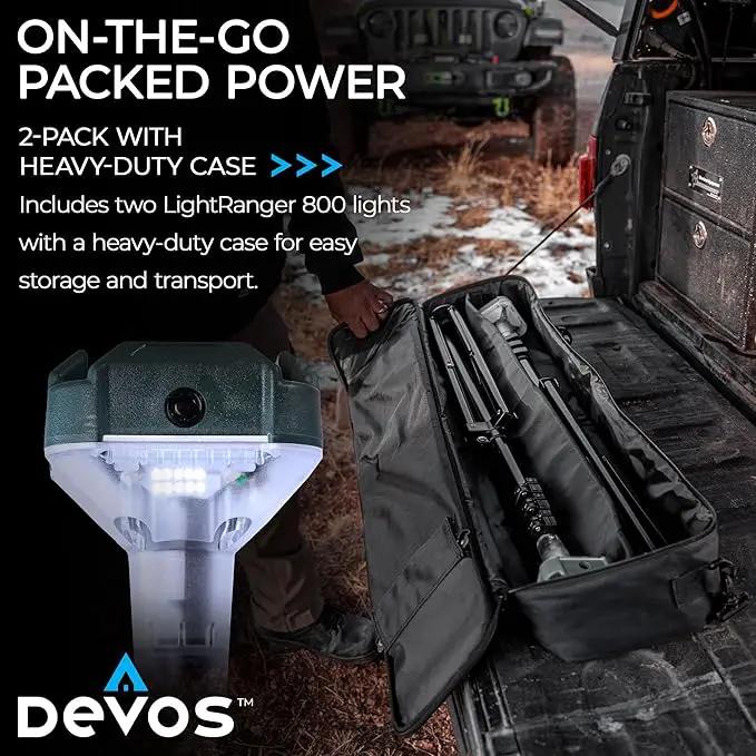 Devos Outdoor | LightRanger 800 Lumen Rechargeable Telescoping LED Lantern | 30 Hour Run Time | Illuminates a 40 Foot Diameter Area | 2 Pack with Padded Case by GreenHaven Gardens
