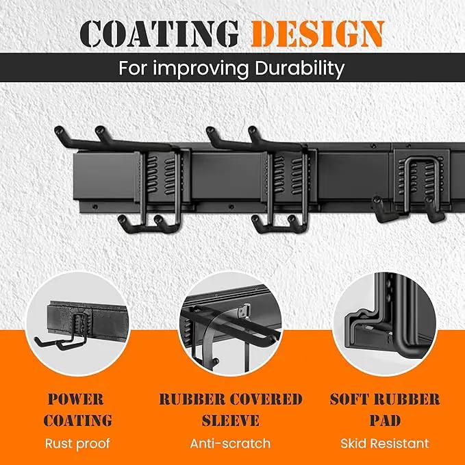 Garage Storage, Garage Organization, Garage Tool Organizer Wall Mount, Garden Tool Organization and Storage 48.1 Inches, Max 450lbs Adjustable Metal Hooks, Hangers Garden Yard Tool Rack, by GreenHaven Gardens