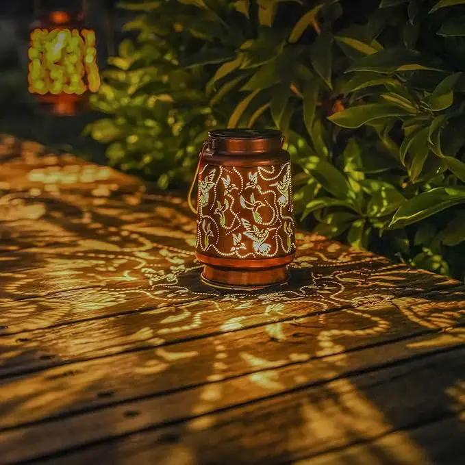 Solar Hummingbird Lanterns Outdoor Hanging Decor Lantern,Waterproof Hollow Out Metal Decorative Garden Light,Graceful Decoration for Patio,Yard,Landscape,Walkway,Festival by GreenHaven Gardens