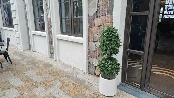 4ft Artificial Topiary Trees Boxwood Ball Shape Fake Trees Porch Decor, Outdoor Plants 2Pack by GreenHaven Gardens