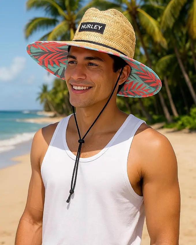 Hurley Men's Straw Hat - Bayside Lifeguard Straw Sun Hat by GreenHaven Gardens