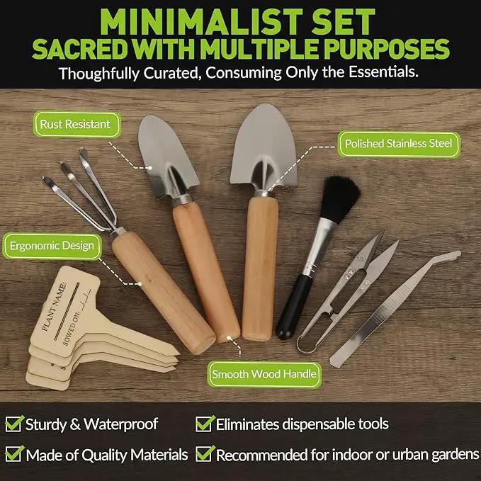 Indoor Garden Tools for Gardening - KiiZYS 12-Piece Small Garden Tools Set - Indoor Gardening Gifts for Women - Mini Hand Tools House Plant Tool by GreenHaven Gardens