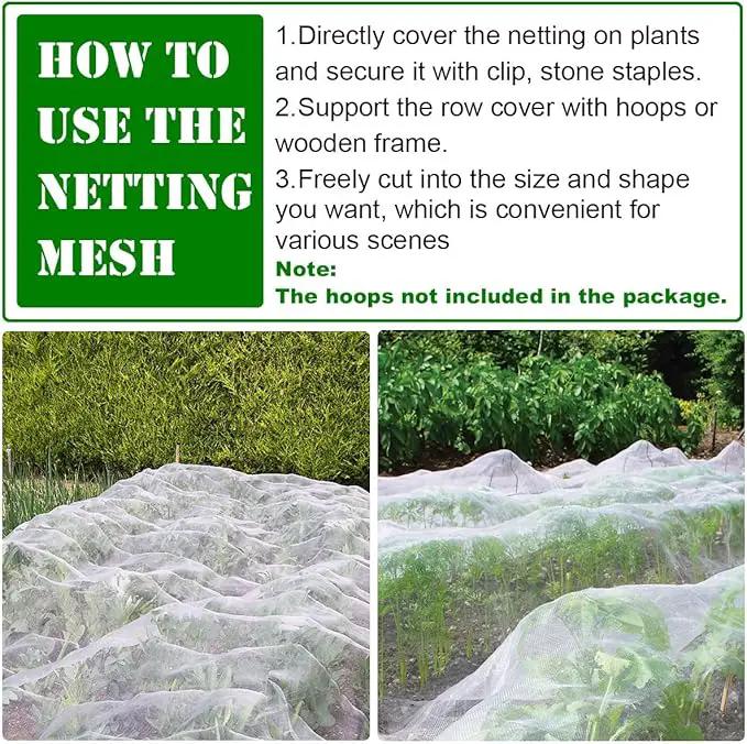 Ultra Fine Garden Mesh Netting, FARAER Plant Covers 8'x24' Garden Netting for Protect Vegetable Plants Fruits Flowers Crops Greenhouse Row Cover Protection Mesh Net Patio Gazebo Screen Barrier Net by GreenHaven Gardens