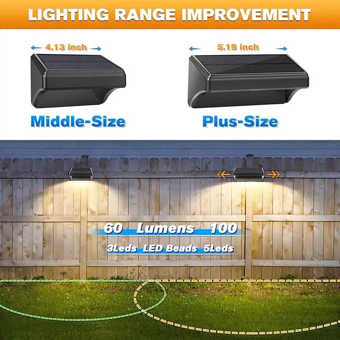 Aulanto Solar Fence Lights 8 Pack-Plus,100 Lumen Big Outdoor Solar Light IP65 Waterproof, Warm White and 10 RGB Modes,Fence Lights Otdoor Solar Lighting for Backyard,Garden,Fence,Wall,Deck,Stairs. by GreenHaven Gardens