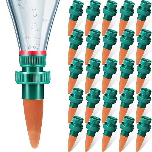 Patelai Terracotta Plant Watering Spikes Self to Use with Cola Bottles Houseplant Watering Stakes Automatic Irrigation System(25 Pack,Terracotta) by GreenHaven Gardens