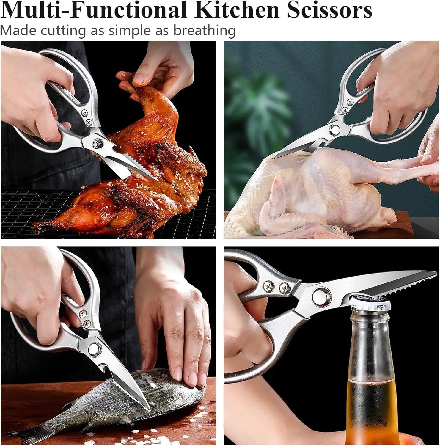 35pcs Deluxe Grilling Gifts Set for Birthday Fathers Day, Stainless Steel BBQ Accessories Kit for Men Dad, Professional Grill Tools Utensils with Scissors, Meat Claws in Aluminum Case Brown by GreenHaven Gardens
