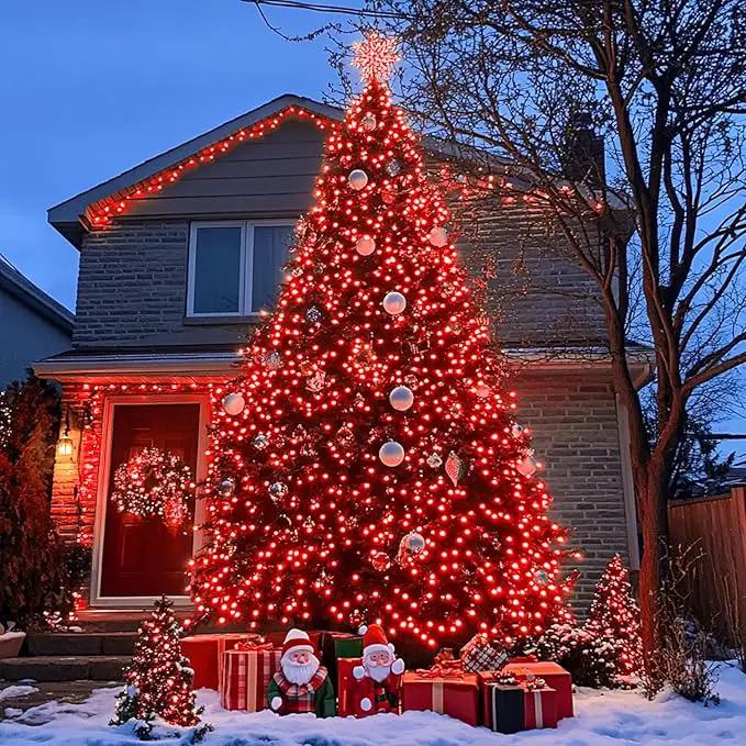 JMEXSUSS 500 LED Red Christmas Lights Outdoor, 173ft 8 Modes Christmas String Lights Plug in, Waterproof Red LED Lights for Indoor Tree Party Bedroom Xmas Halloween Decor by GreenHaven Gardens