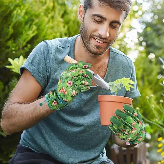 HLDD HANDLANDY Work Gloves for Women and Ladies, Leather Gardening Gloves Flexible Mechanic Working Gloves by GreenHaven Gardens