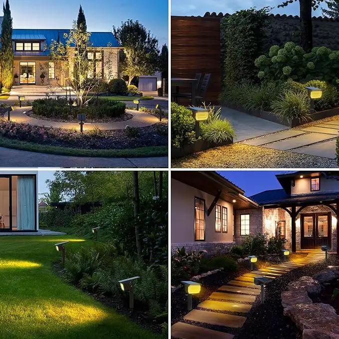 Solar Spot Lights Outdoor Motion Sensor with 3 Modes, [ 8 Pack/56 LED ] Solar Spotlights Outdoor Waterproof 2-in-1 Auto On/Off Solar Landscape Lighting for Outside Yard Wall Garden Pathway, Warm White by GreenHaven Gardens
