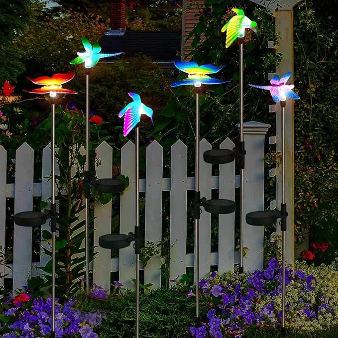 EiGreen 6 Pack Solar Garden Stake Lights Outdoor, Yard Figurine Stake Light, Flower Hummingbird Dragonfly Butterfly for Patio Yard Pathway Decoration (Garden) by GreenHaven Gardens