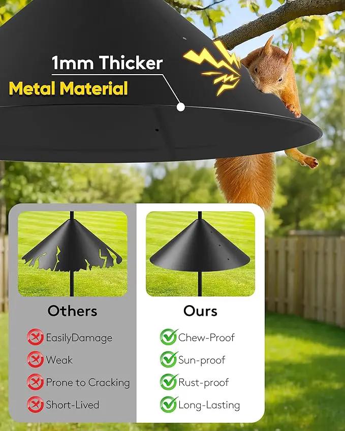19 Inch Metal Squirrel Baffle for Bird Feeder Pole, Squirrel Proof for Hanging Bird Feeder, Outdoor Cover for Rain, Rust Proof Chew Proof Heavy, 1 Pack by GreenHaven Gardens